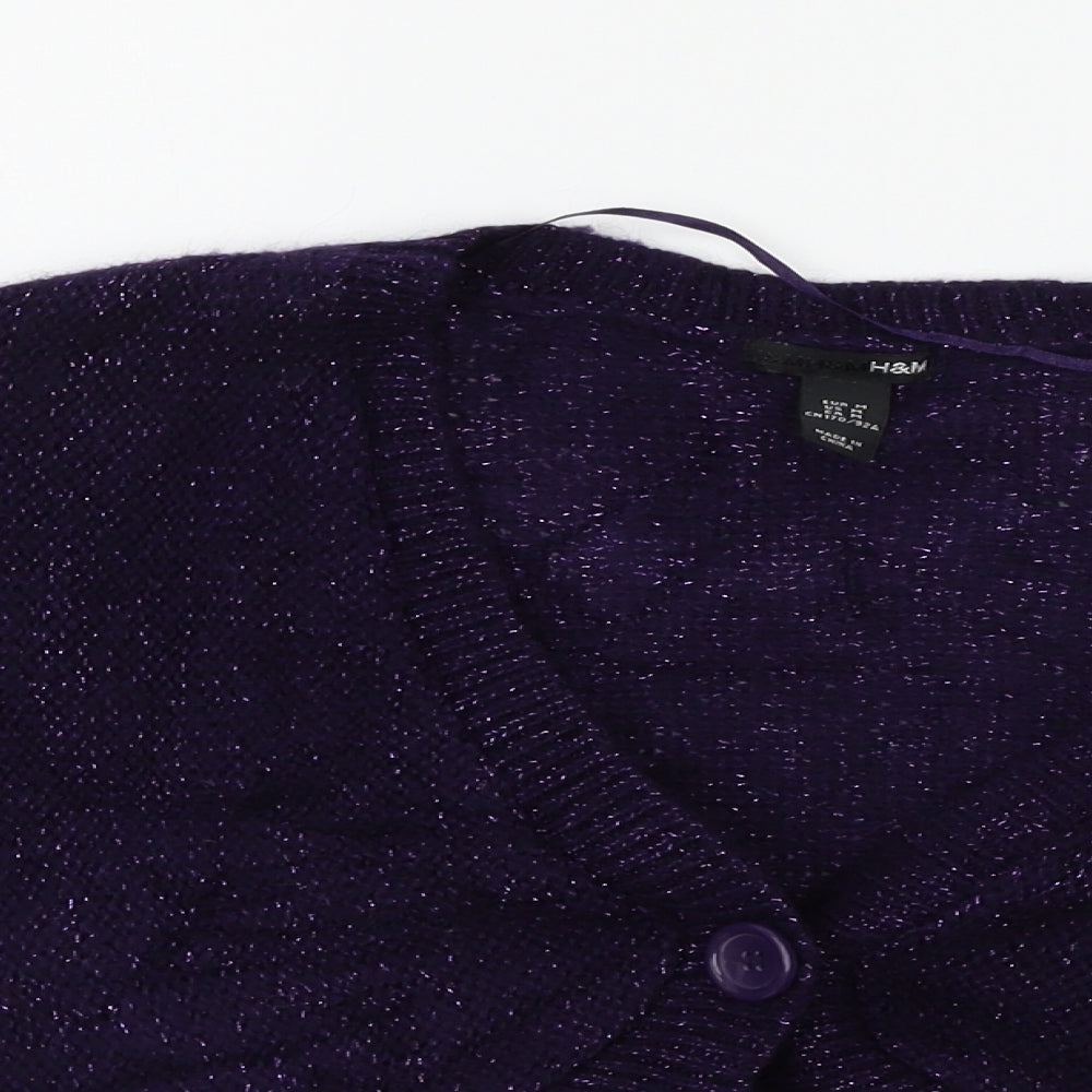 H&M Womens Purple   Cardigan Jumper Size M