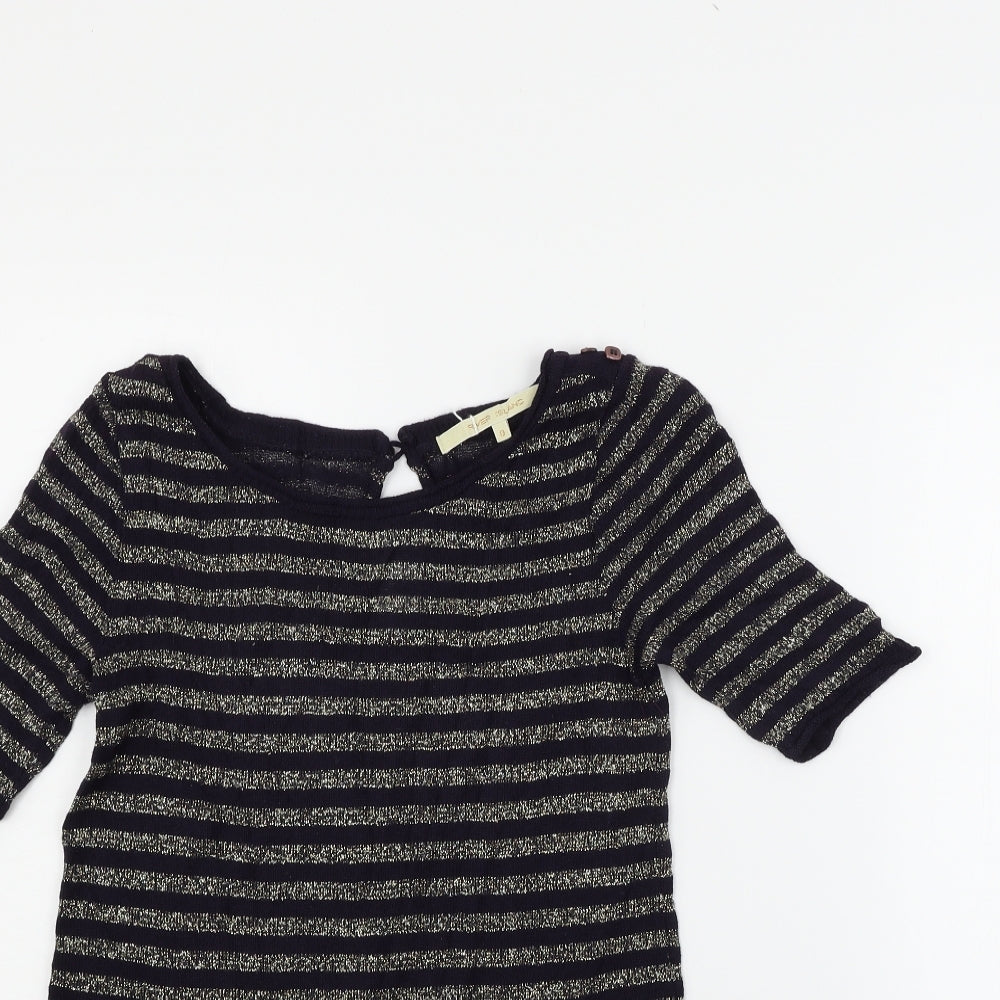 River Island Womens Blue Striped  Pullover Jumper Size 8