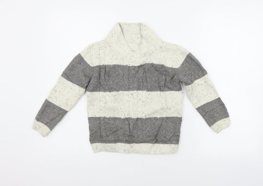 Nutmeg Girls Beige Striped  Pullover Jumper Size 4-5 Years