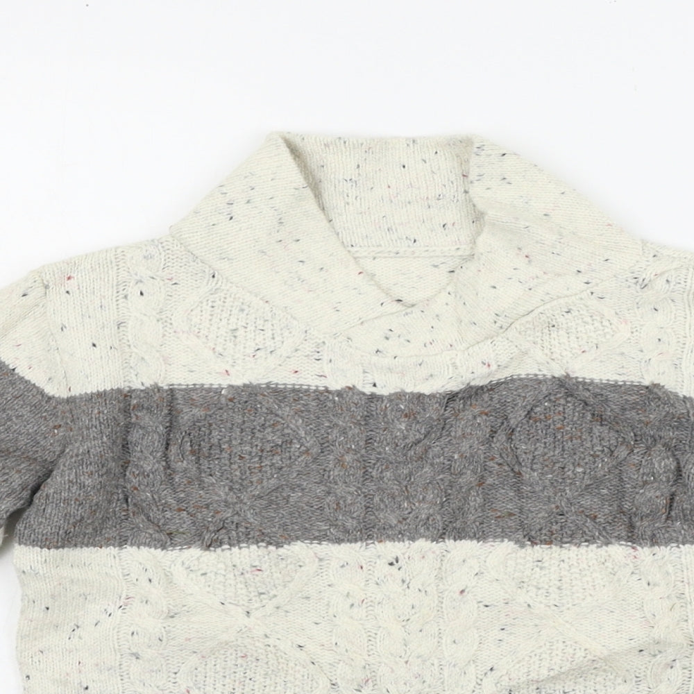 Nutmeg Girls Beige Striped  Pullover Jumper Size 4-5 Years