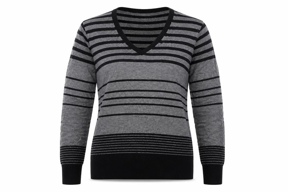 Debenhams Womens Grey Striped  Pullover Jumper Size 14