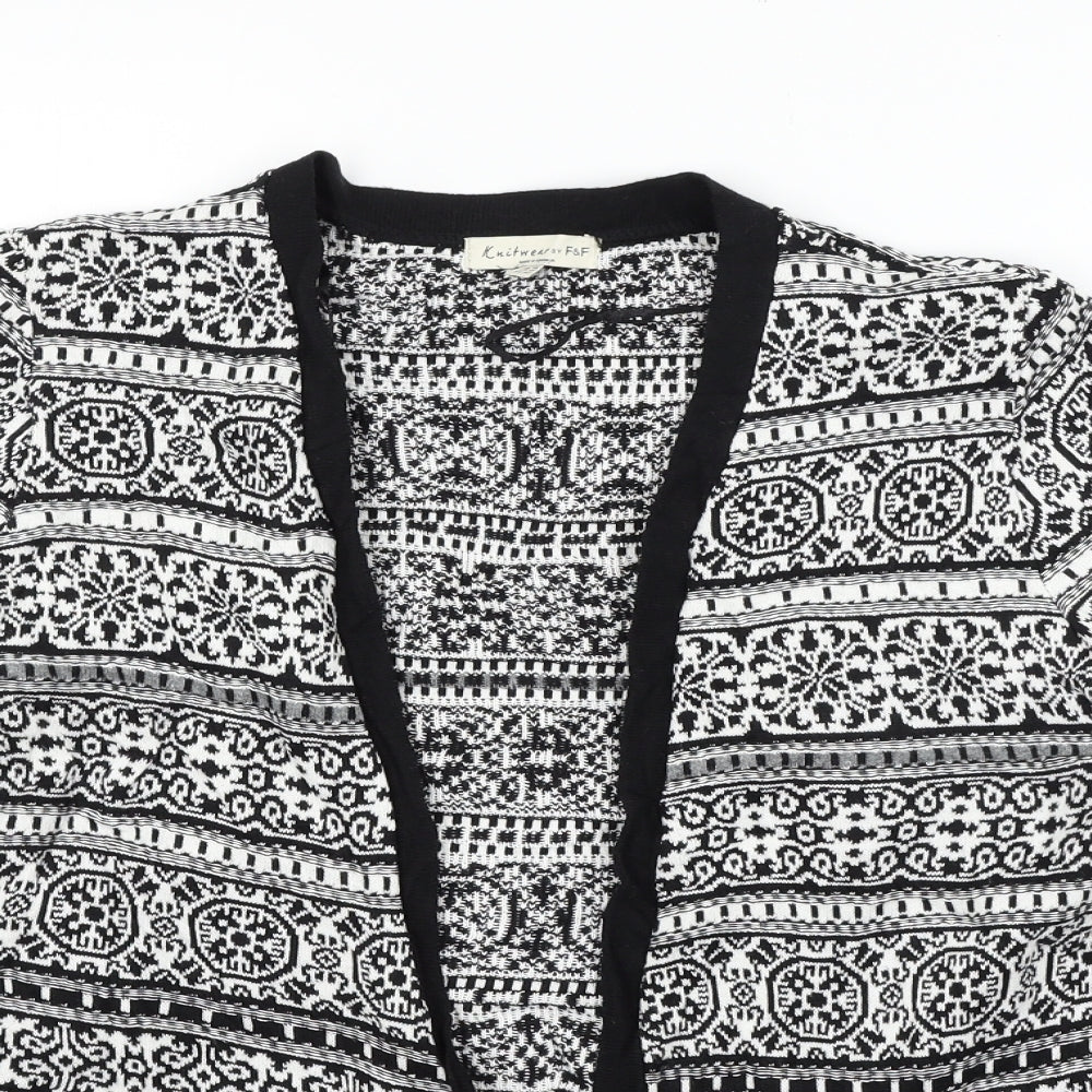 F&F Womens Grey Geometric  Cardigan Jumper Size 14