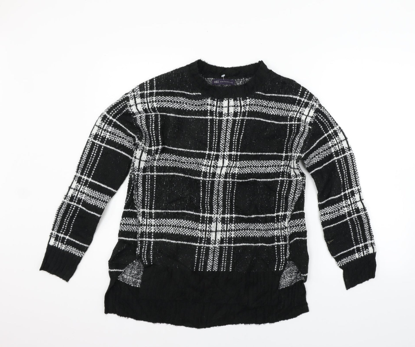 Marks and Spencer Womens Black Geometric  Pullover Jumper Size S