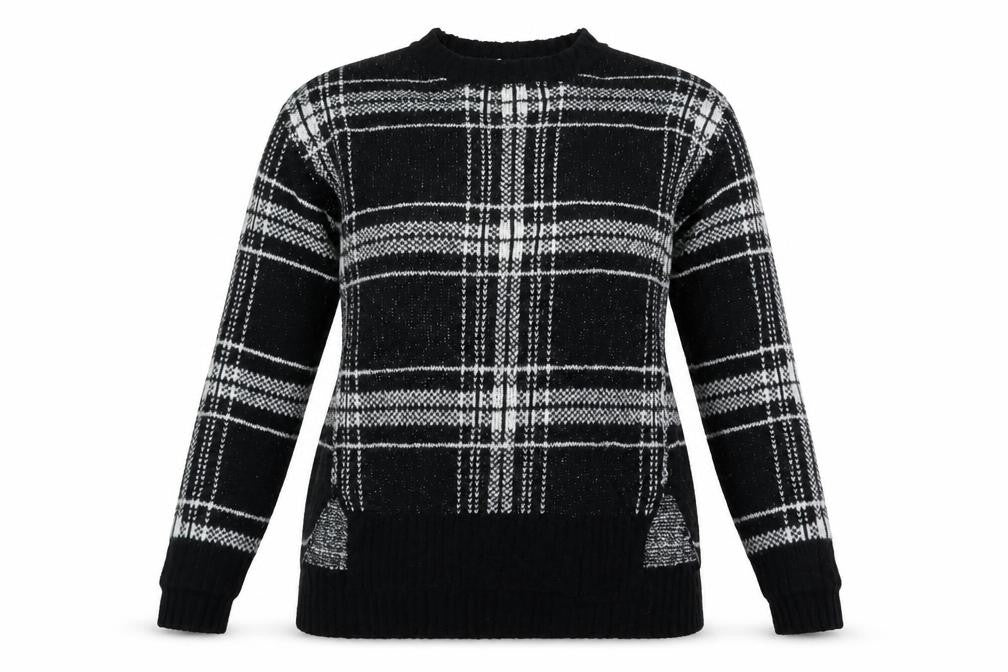 Marks & Spencer Womens Black Geometric  Pullover Jumper Size S