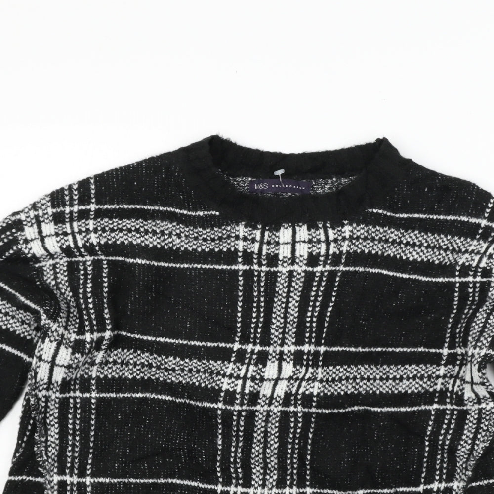 Marks and Spencer Womens Black Geometric  Pullover Jumper Size S