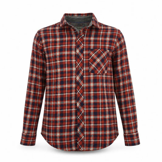 Avenue Mens Red Check   Button-Up Size M
