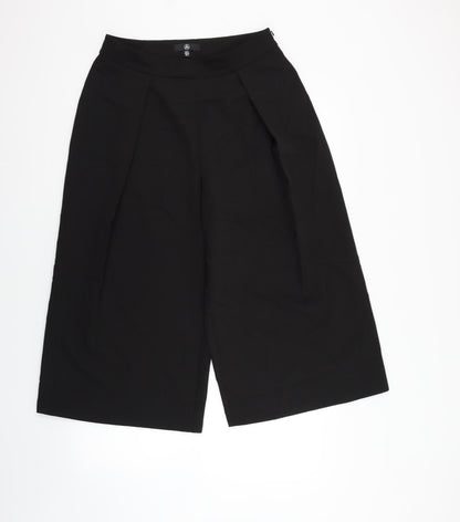 Additional front view of Missguided women’s black trousers, size UK 12, 22-inch leg