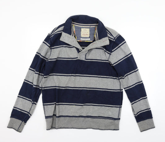 St George Mens Grey Striped  Pullover Jumper Size M