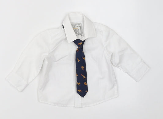Monsoon Boys White   Basic Button-Up Size 6-9 Months