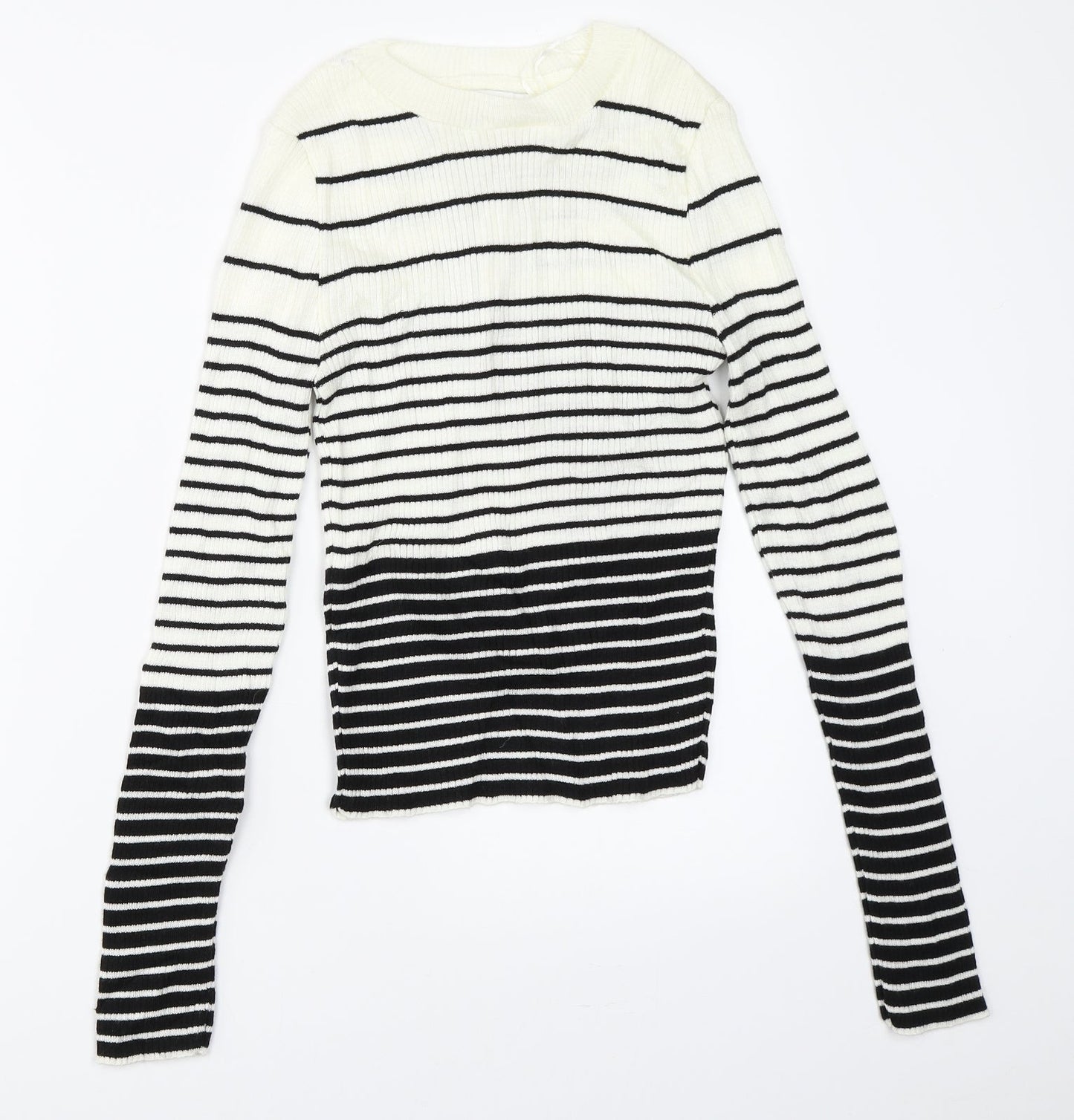 Topshop Womens Ivory Striped  Pullover Jumper Size M
