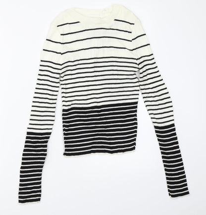 Topshop Womens Ivory Striped  Pullover Jumper Size M
