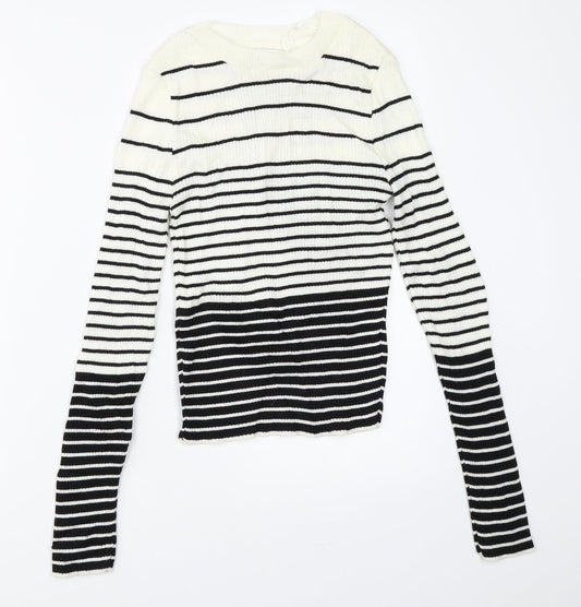 Topshop Womens Ivory Striped  Pullover Jumper Size M