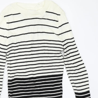 Topshop Womens Ivory Striped  Pullover Jumper Size M