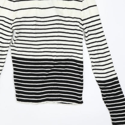 Topshop Womens Ivory Striped  Pullover Jumper Size M