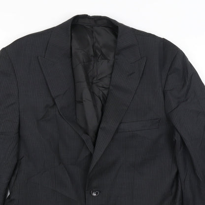Close-up detail of Autograph men’s black jacket blazer, size M