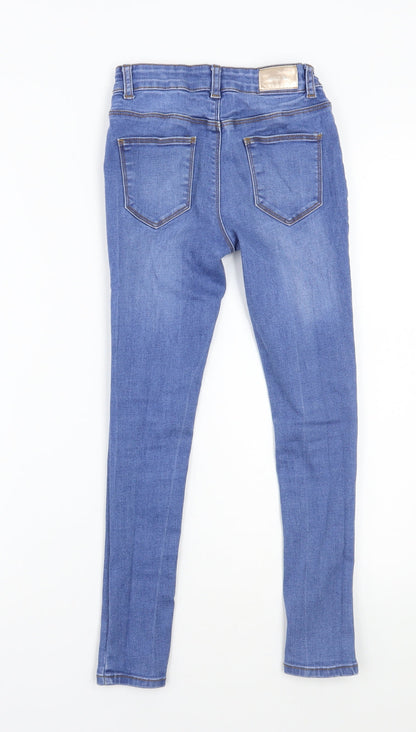 Back view of Denim & Co. girls’ blue denim skinny jeans, size 9, years
