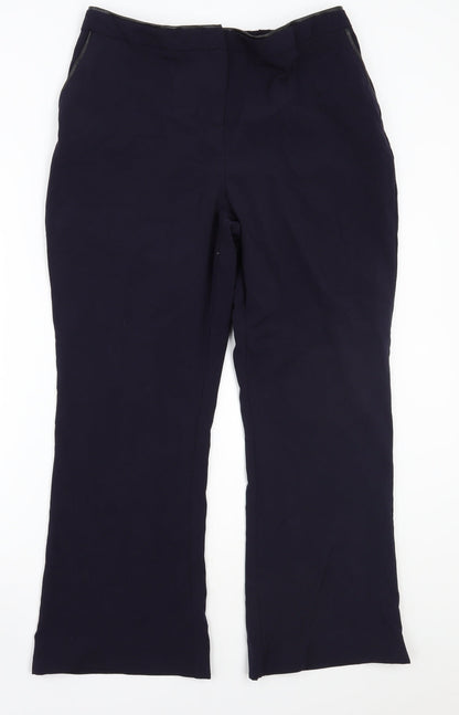 Additional front view of Savoir women’s blue trousers, size UK 16, 27-inch leg