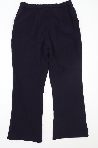 Back view of Savoir women’s blue trousers, size UK 16, 27-inch leg