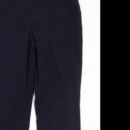 Close-up detail of Savoir women’s blue trousers, size UK 16, 27-inch leg