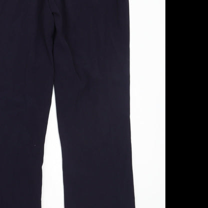 Brand and care label for Savoir women’s blue trousers, size UK 16, 27-inch leg