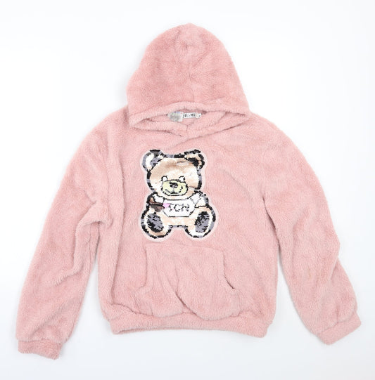 Qiu me Womens Pink   Pullover Hoodie