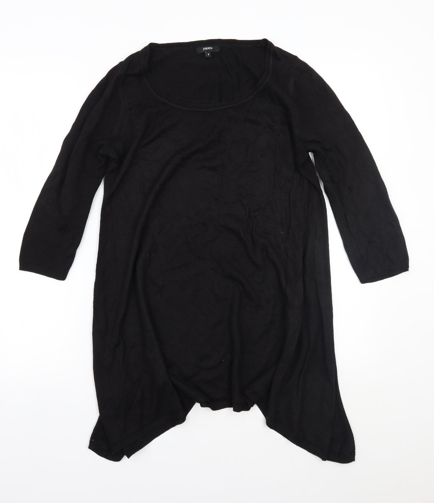 Papaya Womens Black   Basic T-Shirt Size 8