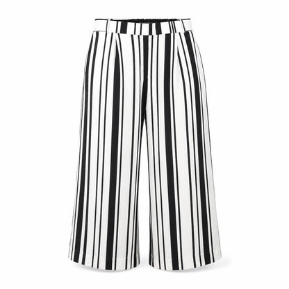 Front view of Only women’s white striped trousers, size UK 12, 30-inch leg