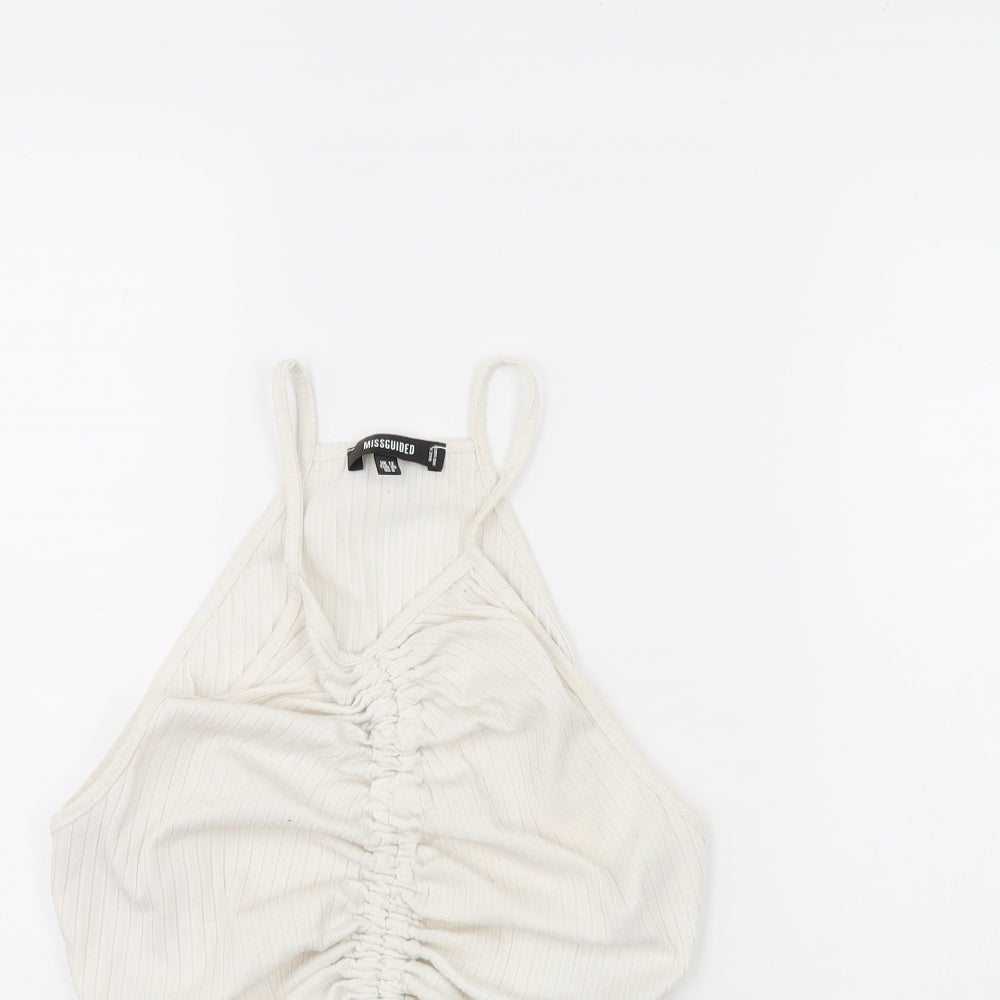 Missguided Womens White   Cropped Tank Size 12