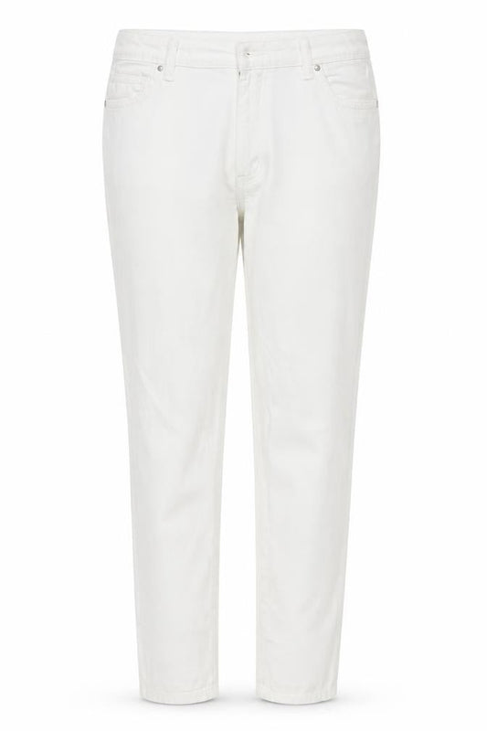 Front view of Denim & Co. women’s white skinny jeans, size UK 14, 28-inch leg