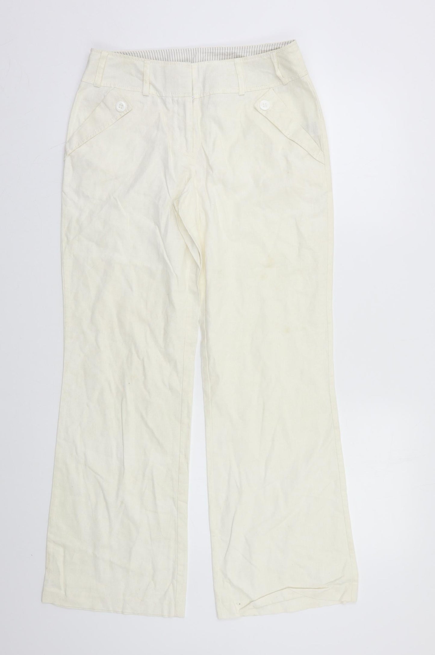 New Look Womens White   Sweatpants Trousers Size 8 L25 in