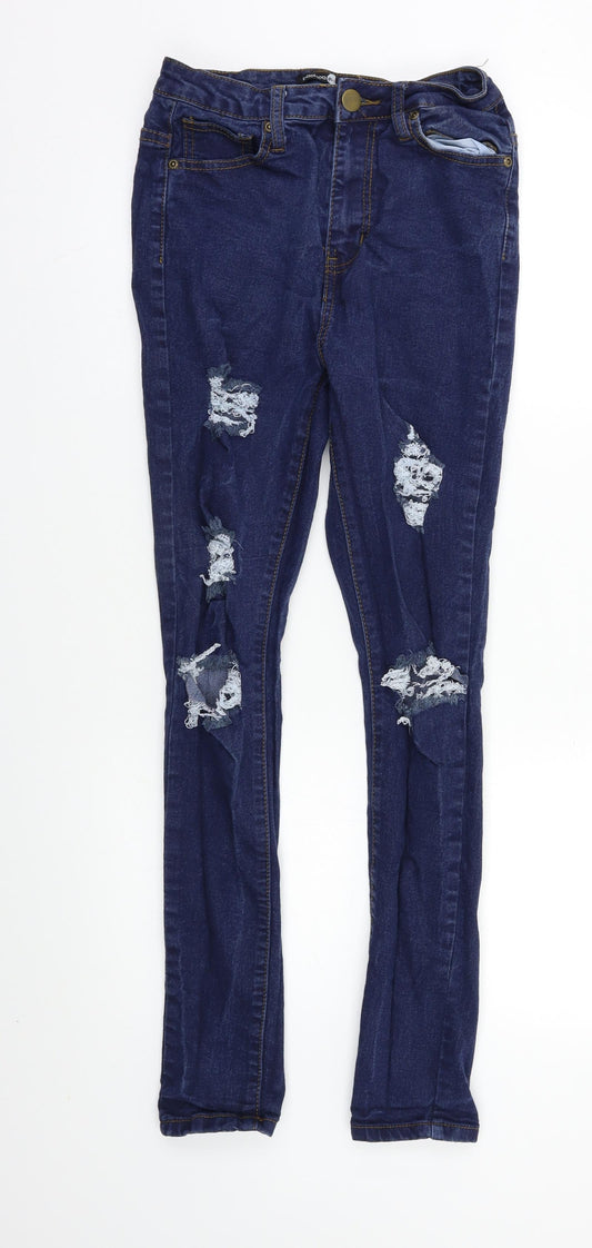 Preloved Boohoo Womens Blue   Skinny Jeans Size 8 L30 in - Front