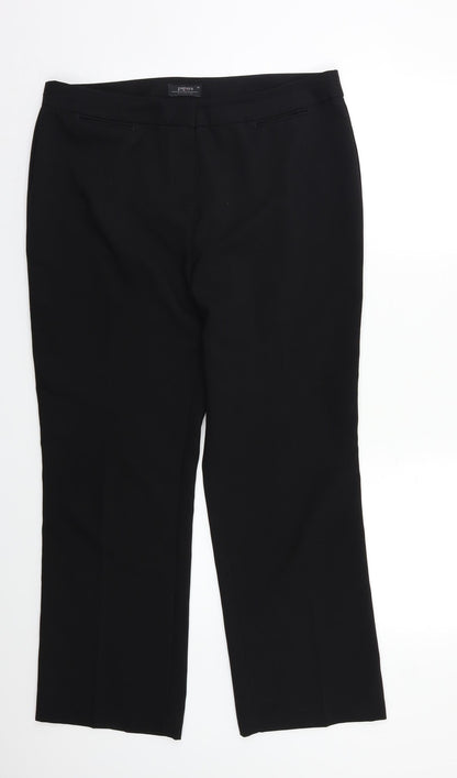 Additional front view of Papaya women’s black dress pants trousers, size UK 14, 26-inch leg