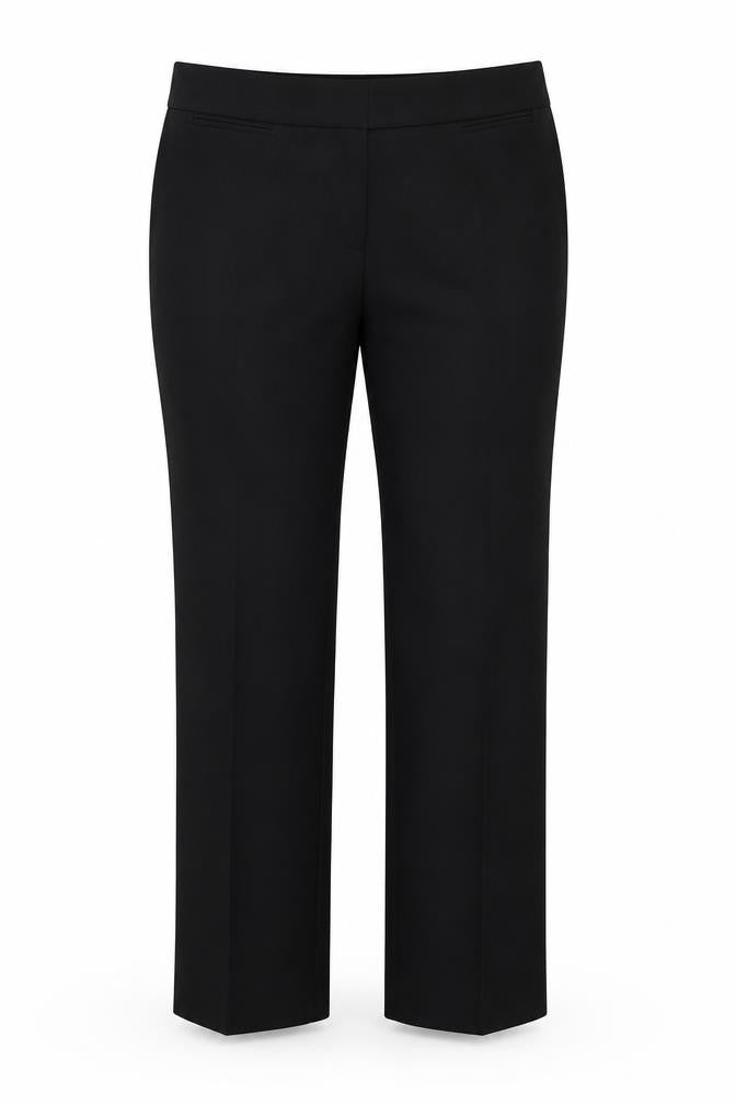 Front view of Papaya women’s black dress pants trousers, size UK 14, 26-inch leg