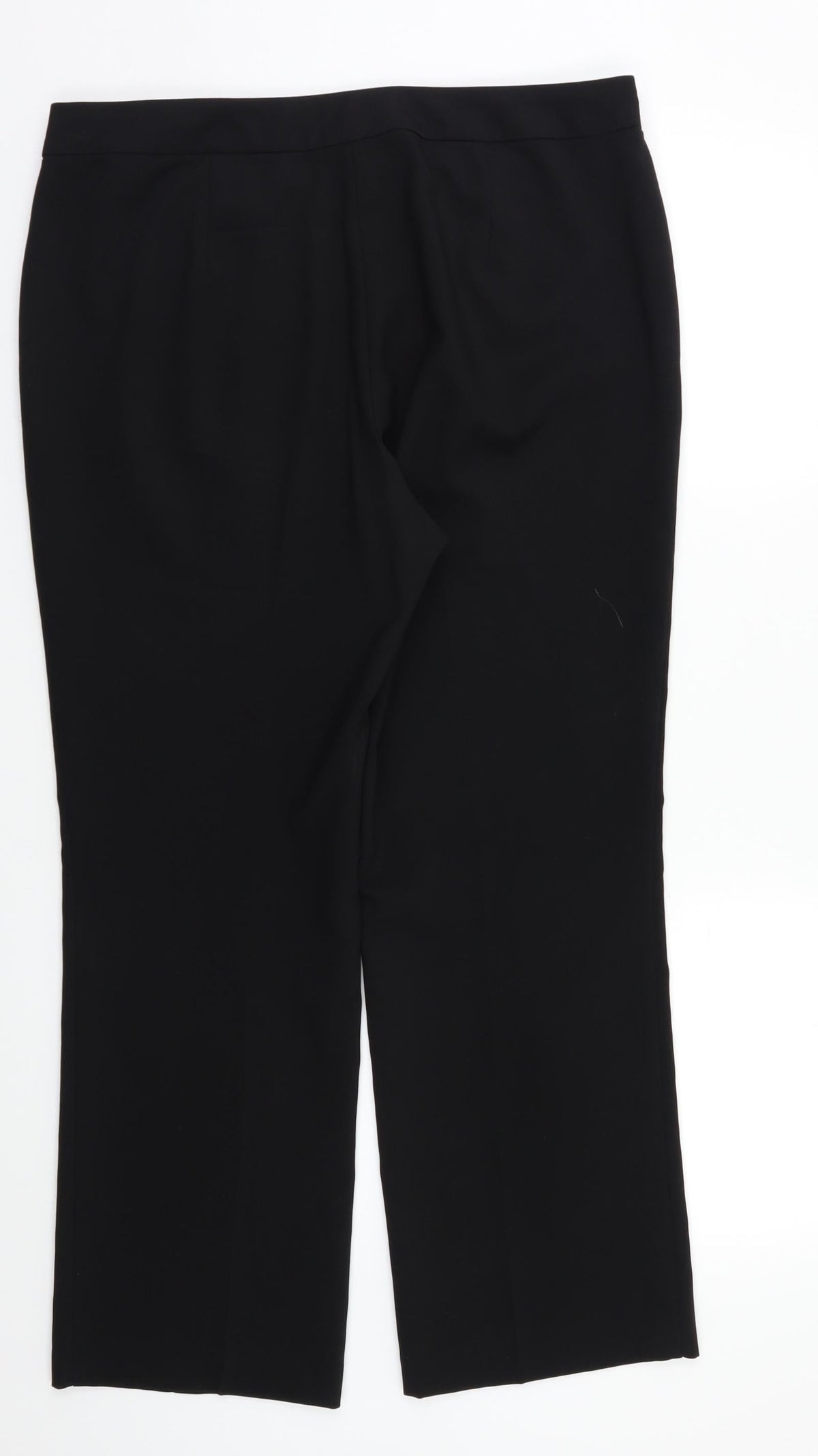 Back view of Papaya women’s black dress pants trousers, size UK 14, 26-inch leg