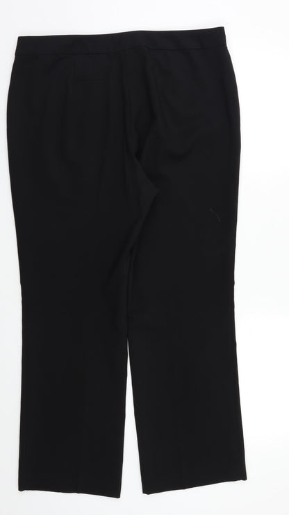 Back view of Papaya women’s black dress pants trousers, size UK 14, 26-inch leg