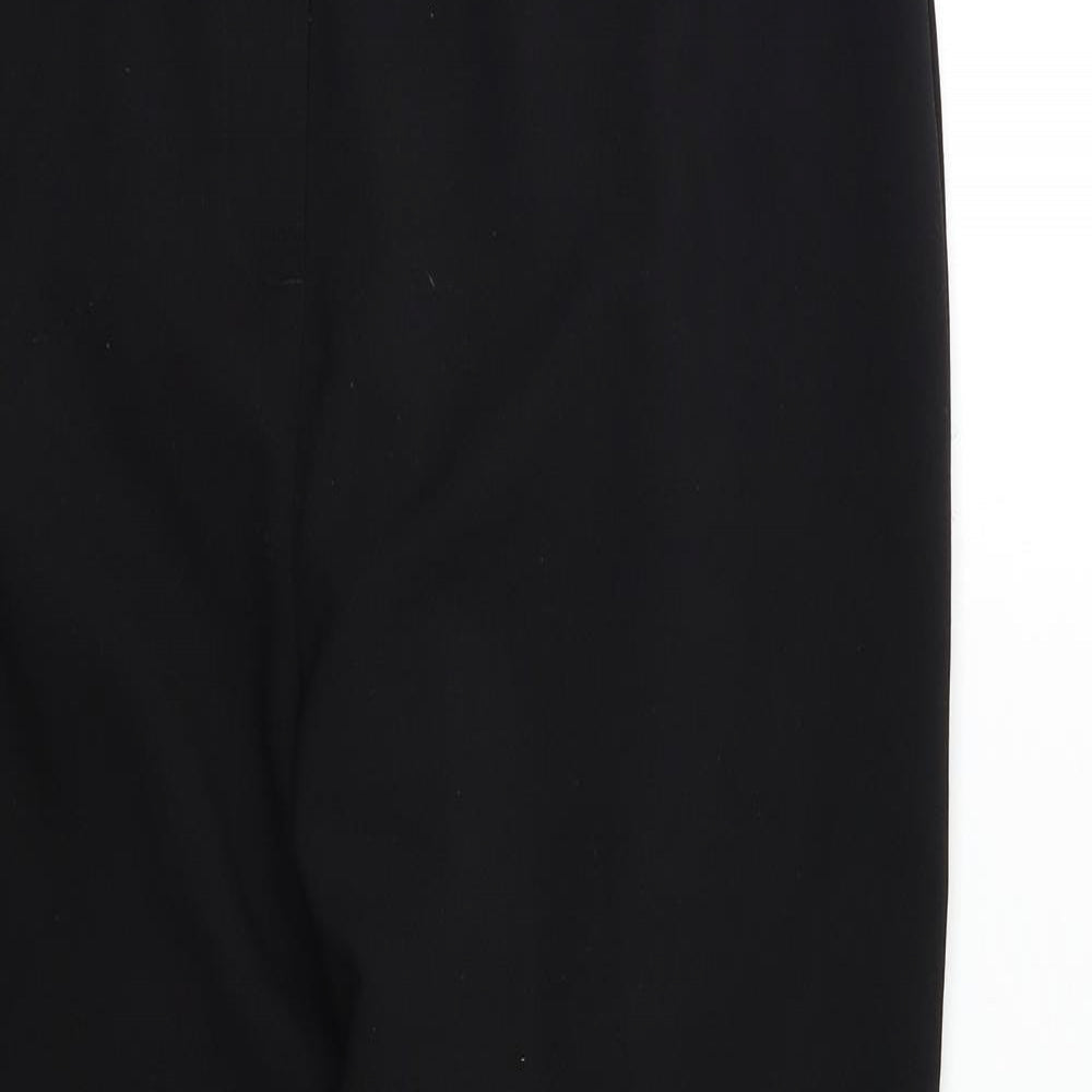Close-up detail of Papaya women’s black dress pants trousers, size UK 14, 26-inch leg