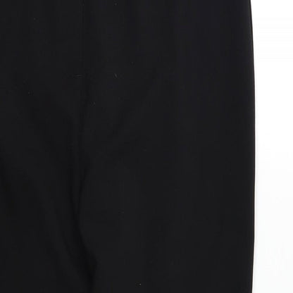 Close-up detail of Papaya women’s black dress pants trousers, size UK 14, 26-inch leg