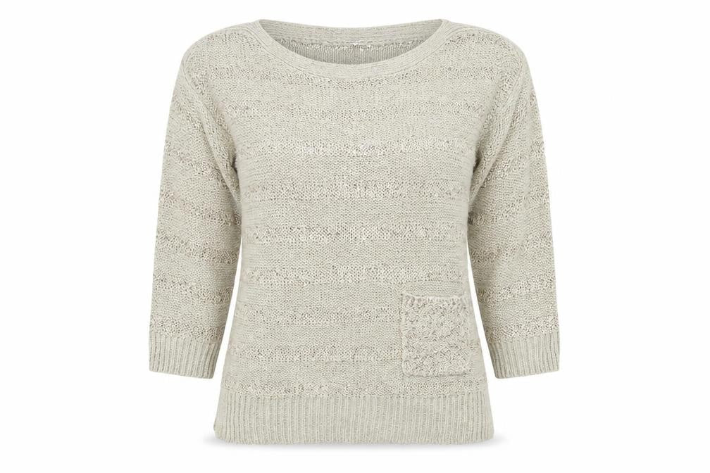Wallis Womens Beige Striped  Pullover Jumper Size S  - Sequin