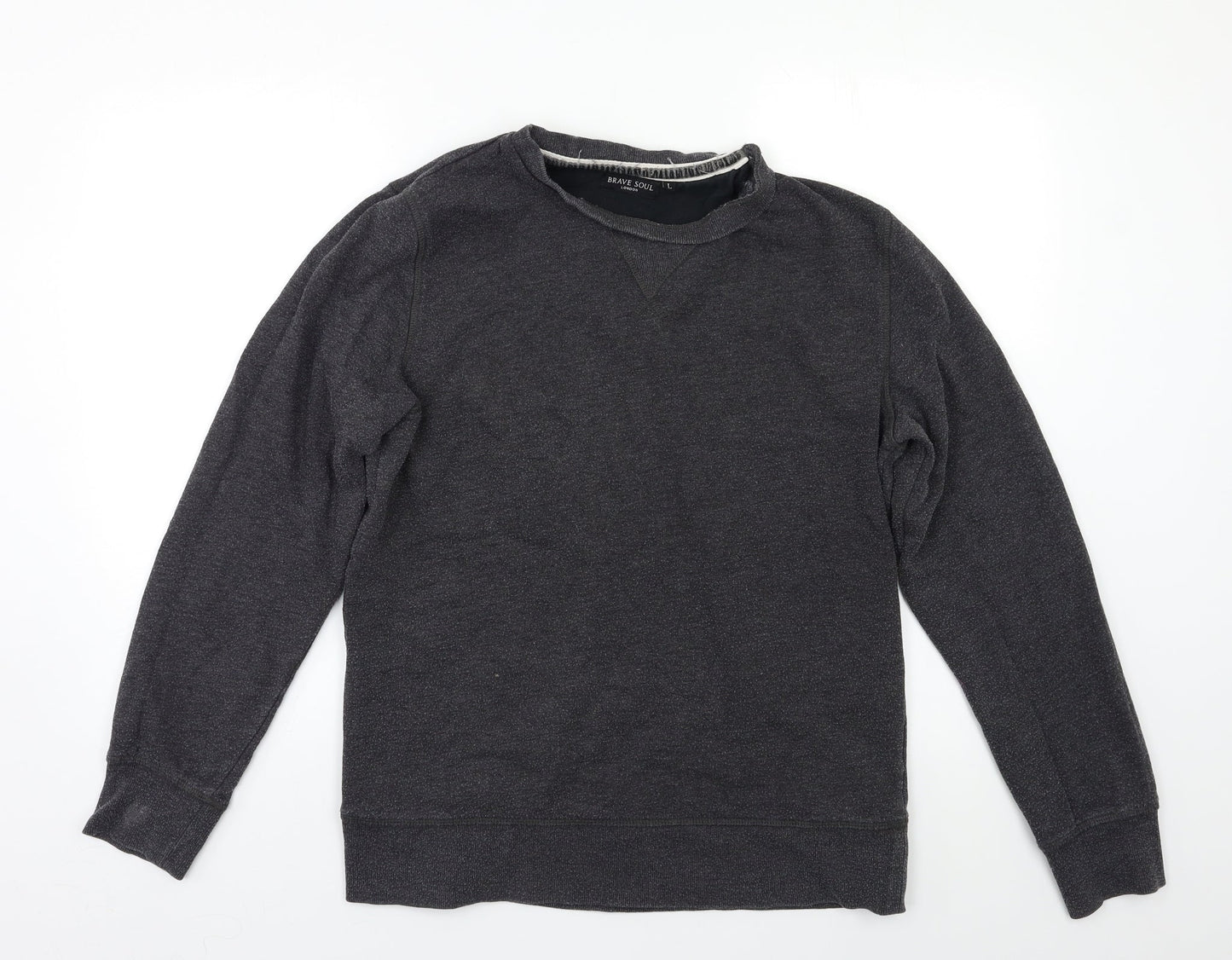 Brave Soul Mens Grey   Pullover Sweatshirt Size L