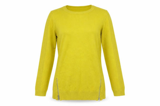 Front view of Red Herring women’s yellow jumper, size UK 10