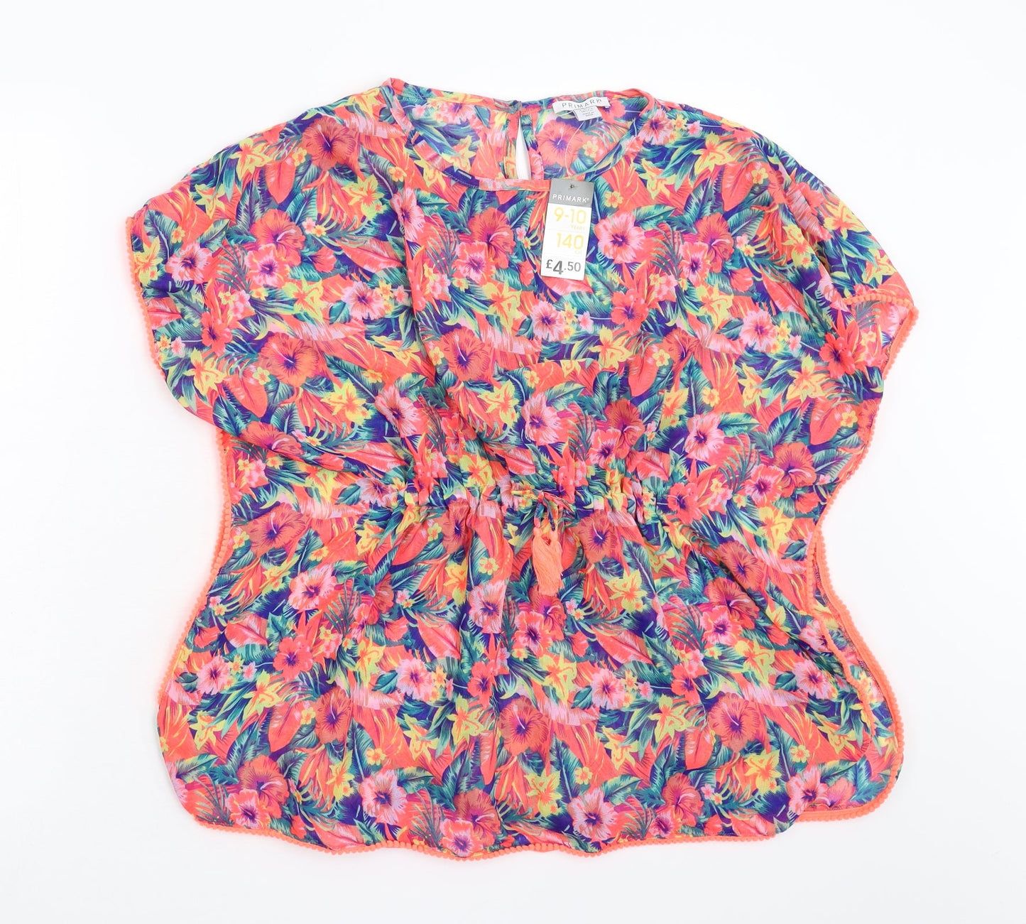 Primark Girls Multicoloured Floral  Basic Blouse Size 9-10 Years