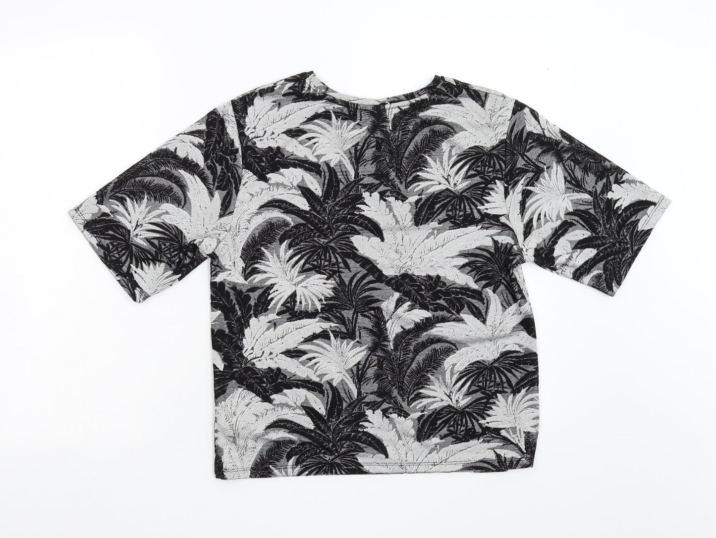 Topshop Womens Grey Floral  Basic T-Shirt Size 8