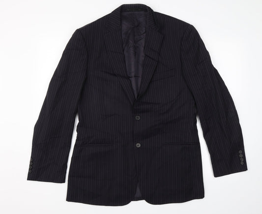 Marks and Spencer Mens Blue Striped  Jacket Blazer Size 38