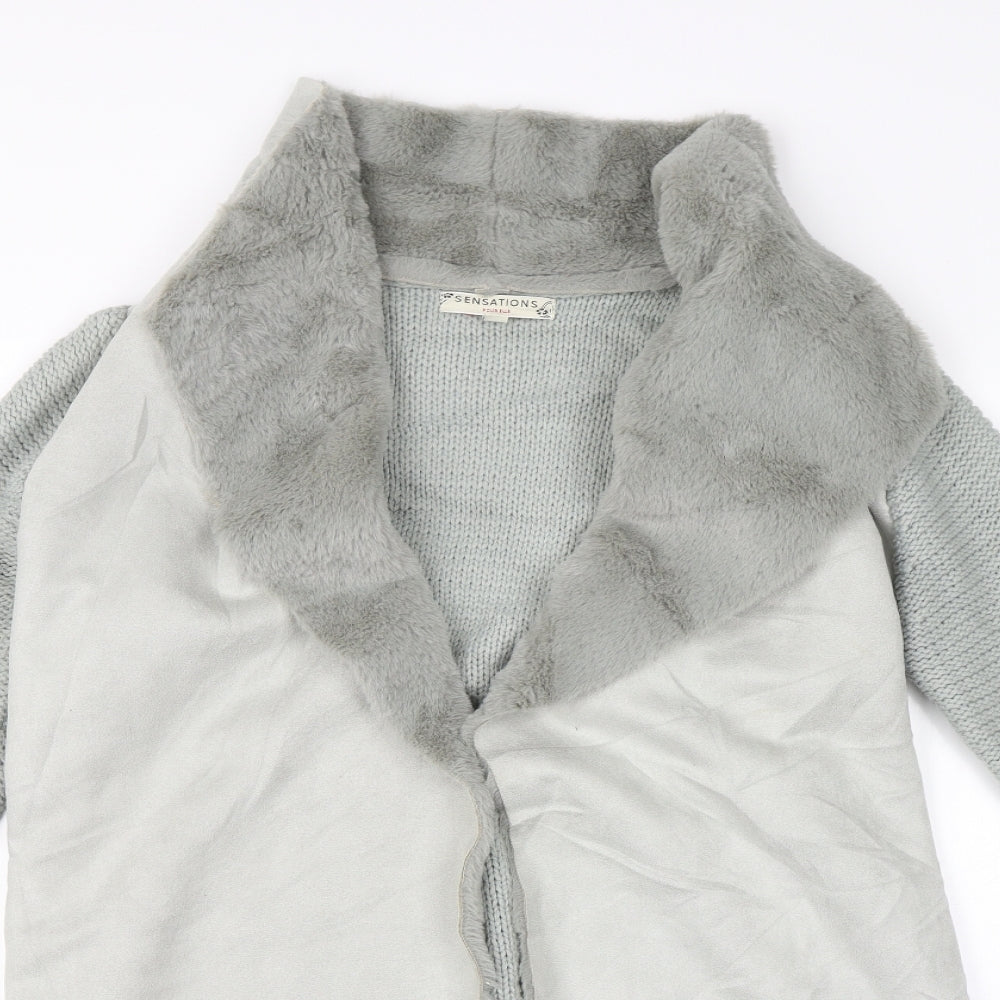 Sensations Womens Grey   Jacket Coatigan Size M