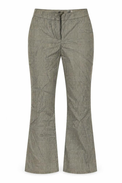 Preworn Womens Gold Plaid  Trousers  Size 10 L25 in