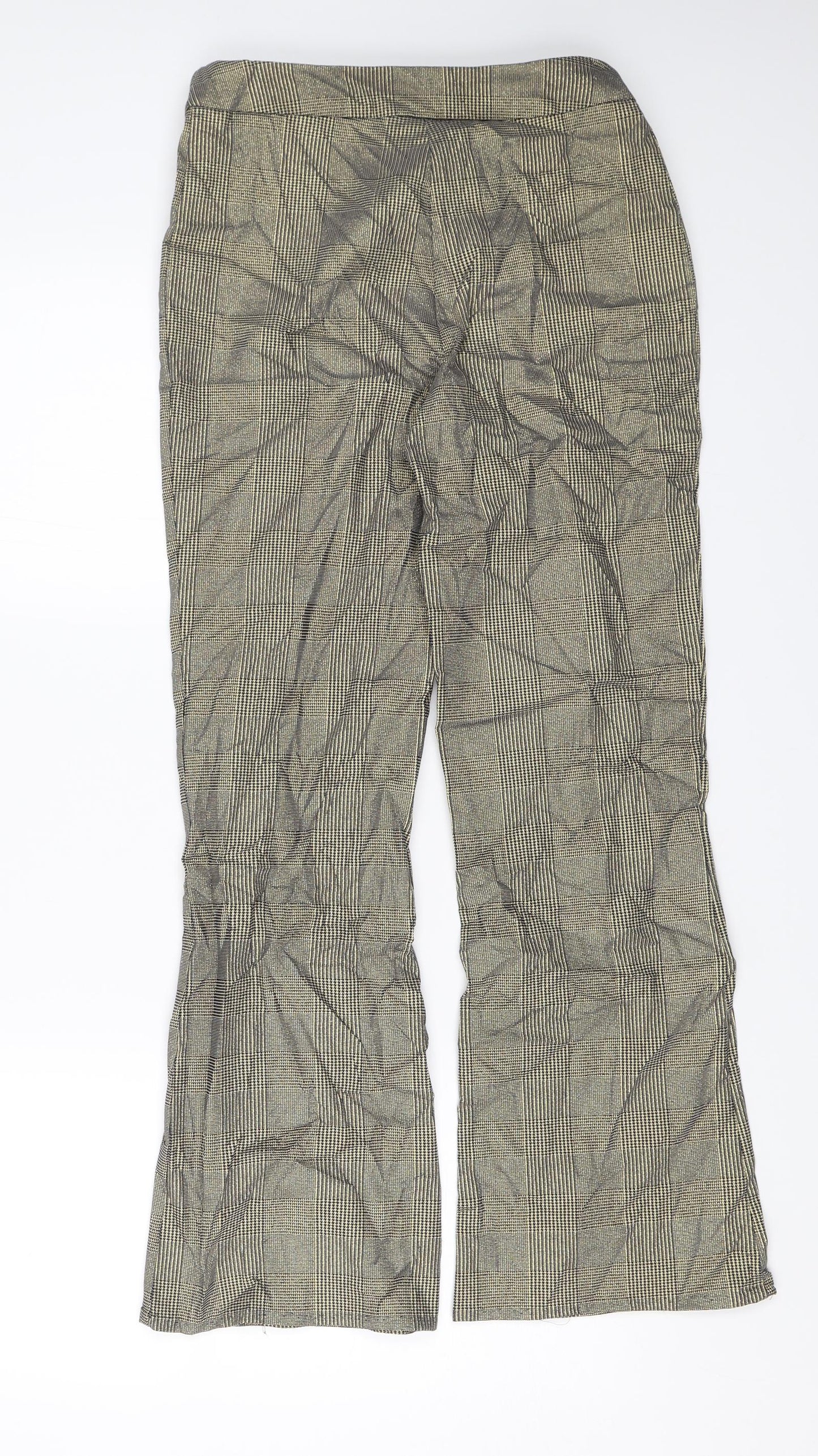 Preworn Womens Gold Plaid  Trousers  Size 10 L25 in