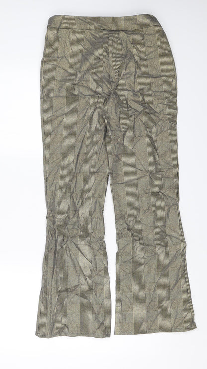 Preworn Womens Gold Plaid  Trousers  Size 10 L25 in