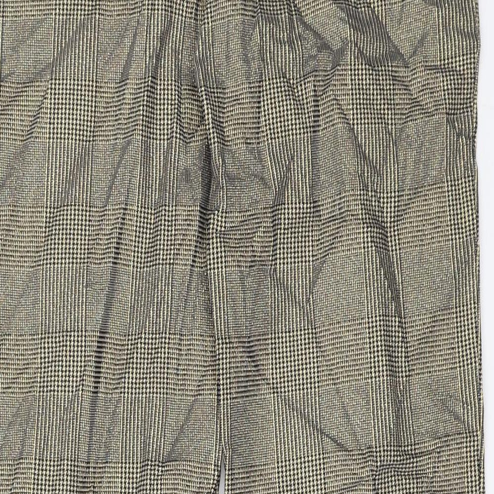Preworn Womens Gold Plaid  Trousers  Size 10 L25 in