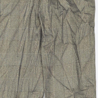 Preworn Womens Gold Plaid  Trousers  Size 10 L25 in