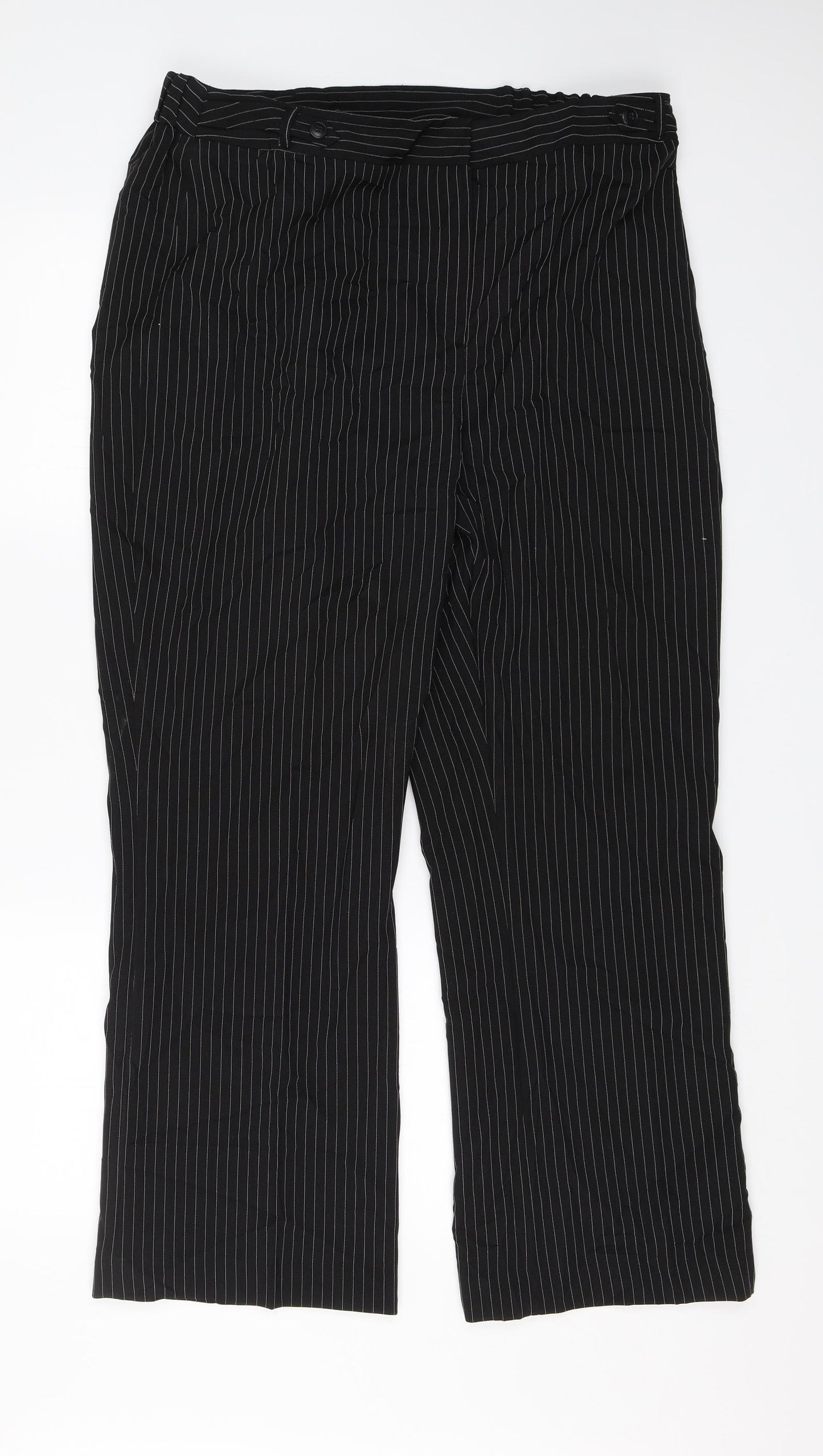 Wardrobe Womens Black Striped  Dress Pants Trousers Size 18 L26 in